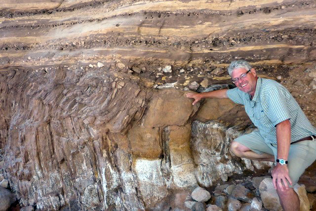 USask professor Brian Pratt in the Burgess Shale. (Photo: Submitted) 